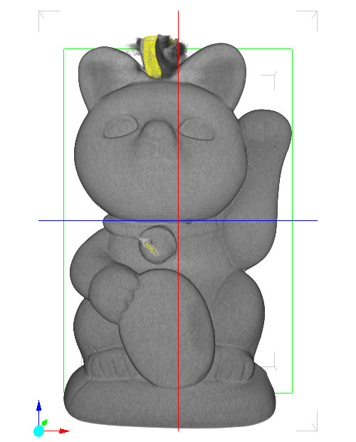 招き猫 X線CT画像 クリップ/横回転