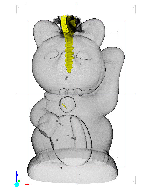 招き猫 X線CT画像 半透明 縦/横回転