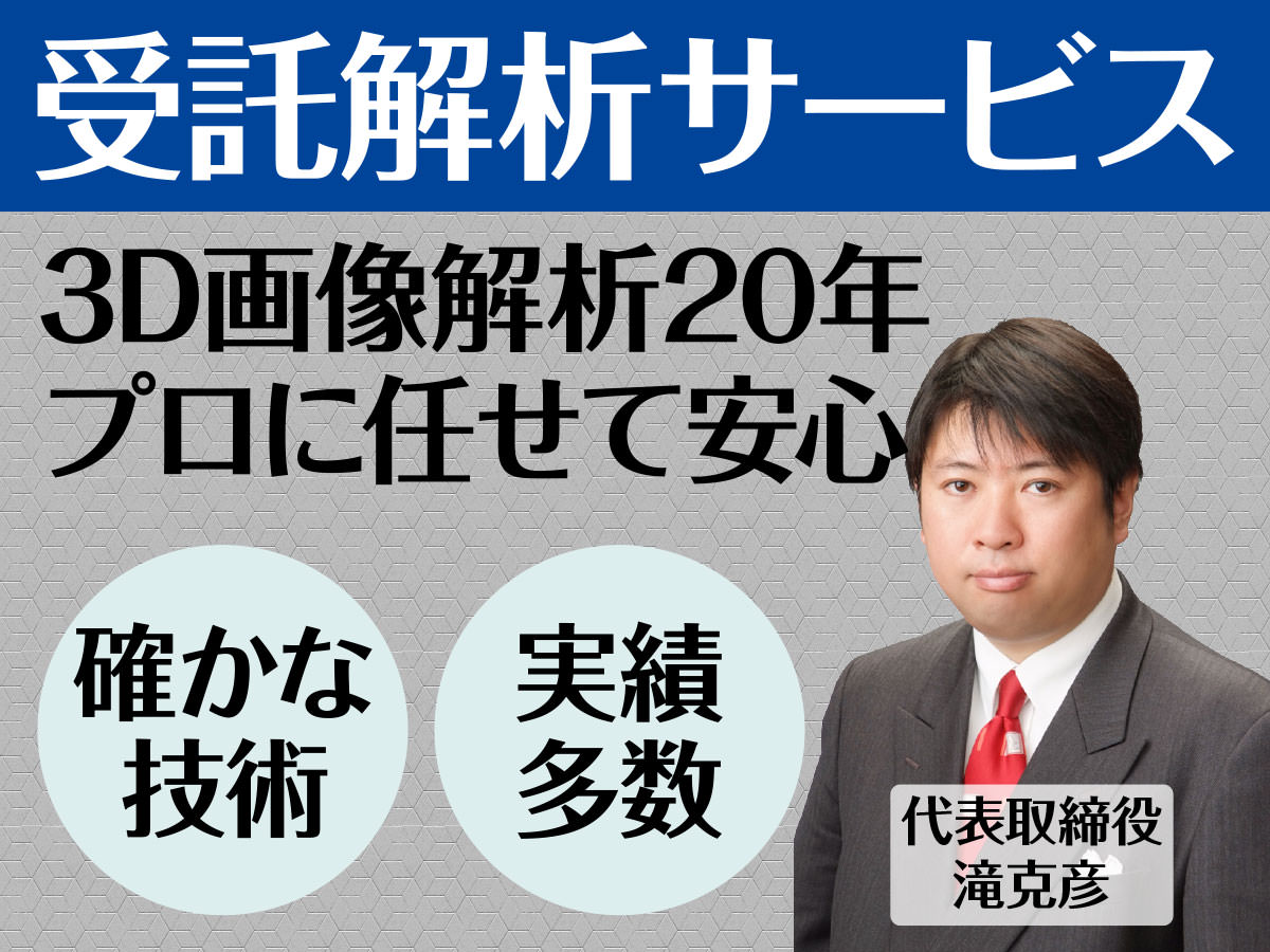 3D画像解析一筋 20年の匠 実績多数の受託解析サービス